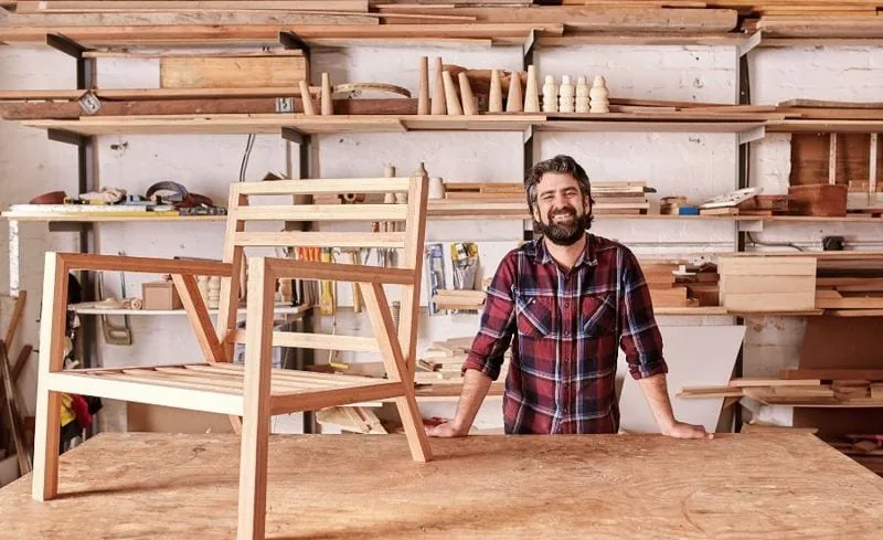 man in a wood working shop