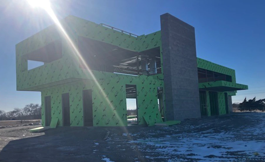 new building construction patio view