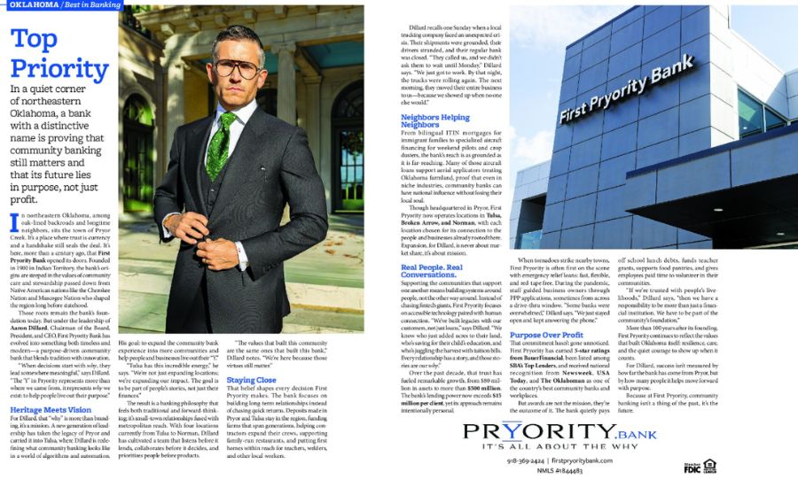 Pryority Bank Featured in Forbes and Fortune Magazine as Oklahoma | Best in Banking Photo